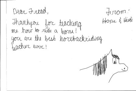 Horse drawing thank you card